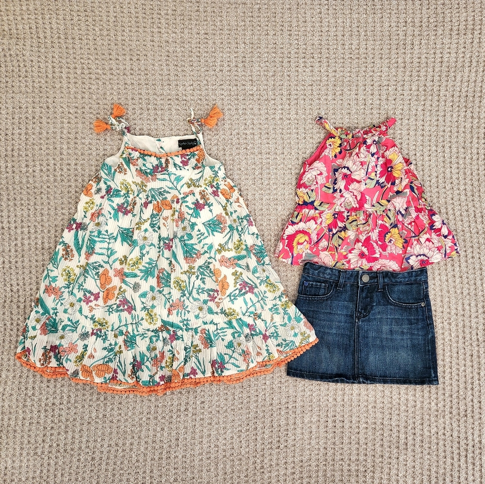 Tropical Dress & Skirt Set